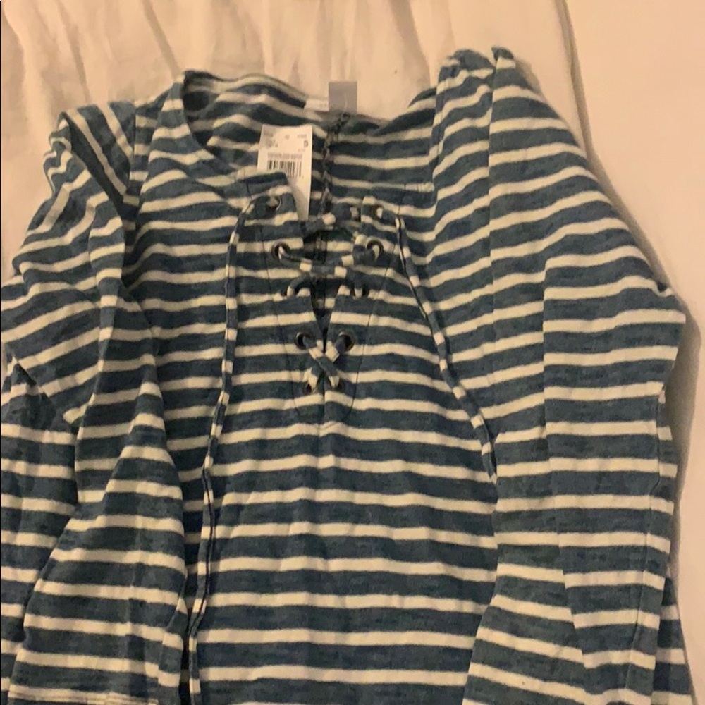 Striped blue maternity dress